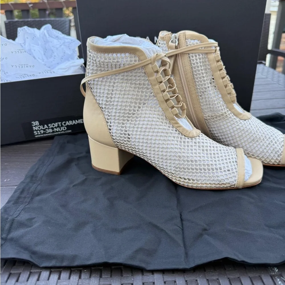 Daniella Shevel Nola Soft Caramel Mesh Heels - Picture 3 of 3